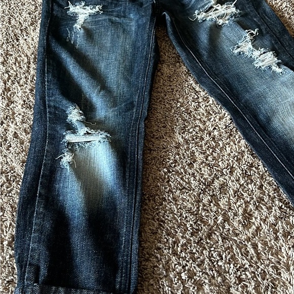 Women’s dark denim distressed jeans by Machine Pour Neuf Mode size 9 - Picture 5 of 5